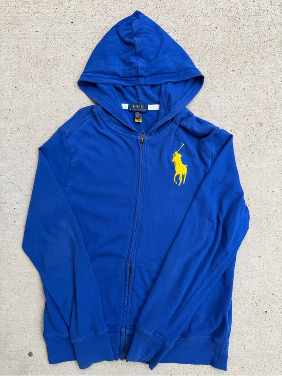 Polo Ralph Lauren Other - Polo Ralph Lauren Big Pony Boys Hoodie Royal Blue Full Zip Size L 14-16